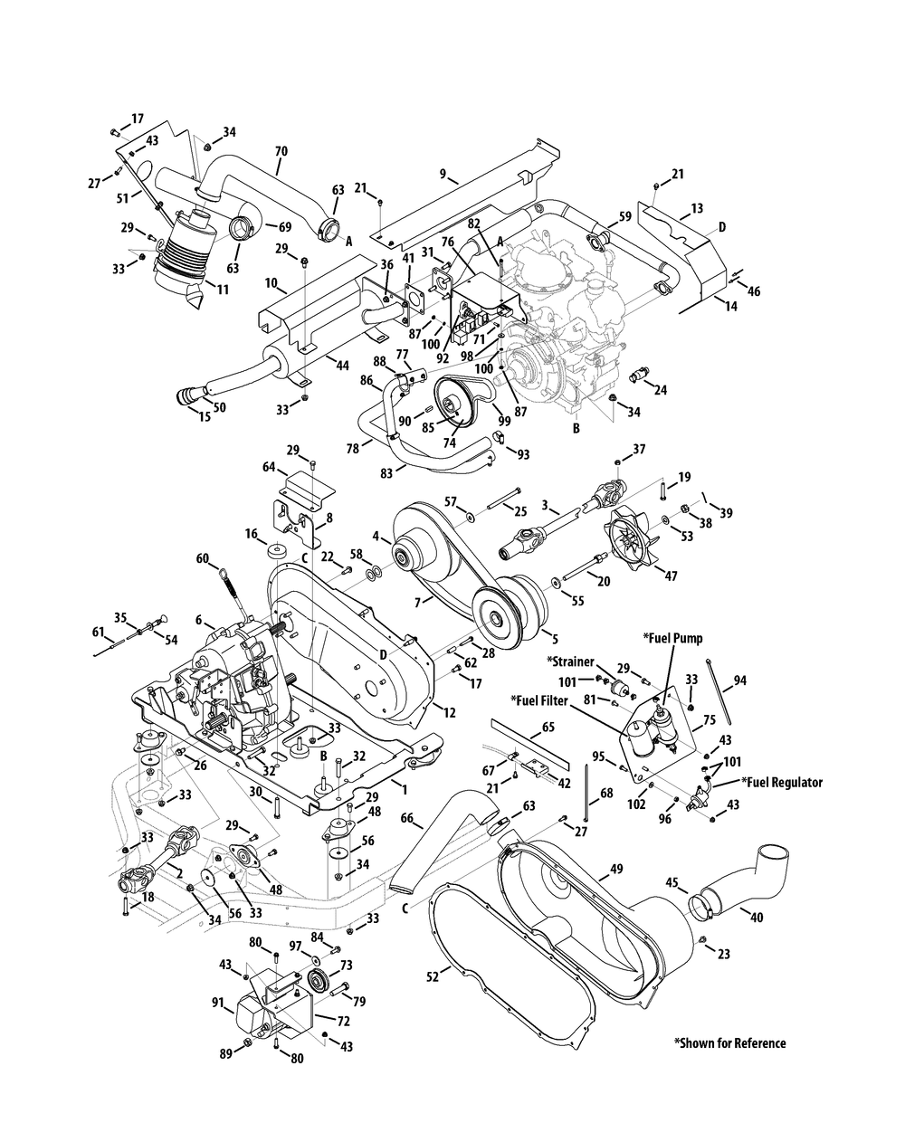 Kohler Efi Engine - Transmission Accessories Diagram and Parts List for 46G 4X4-EFI-1G202Z-1G313Z-37BMD710 Cub Cadet Lawn Tractor Accessories